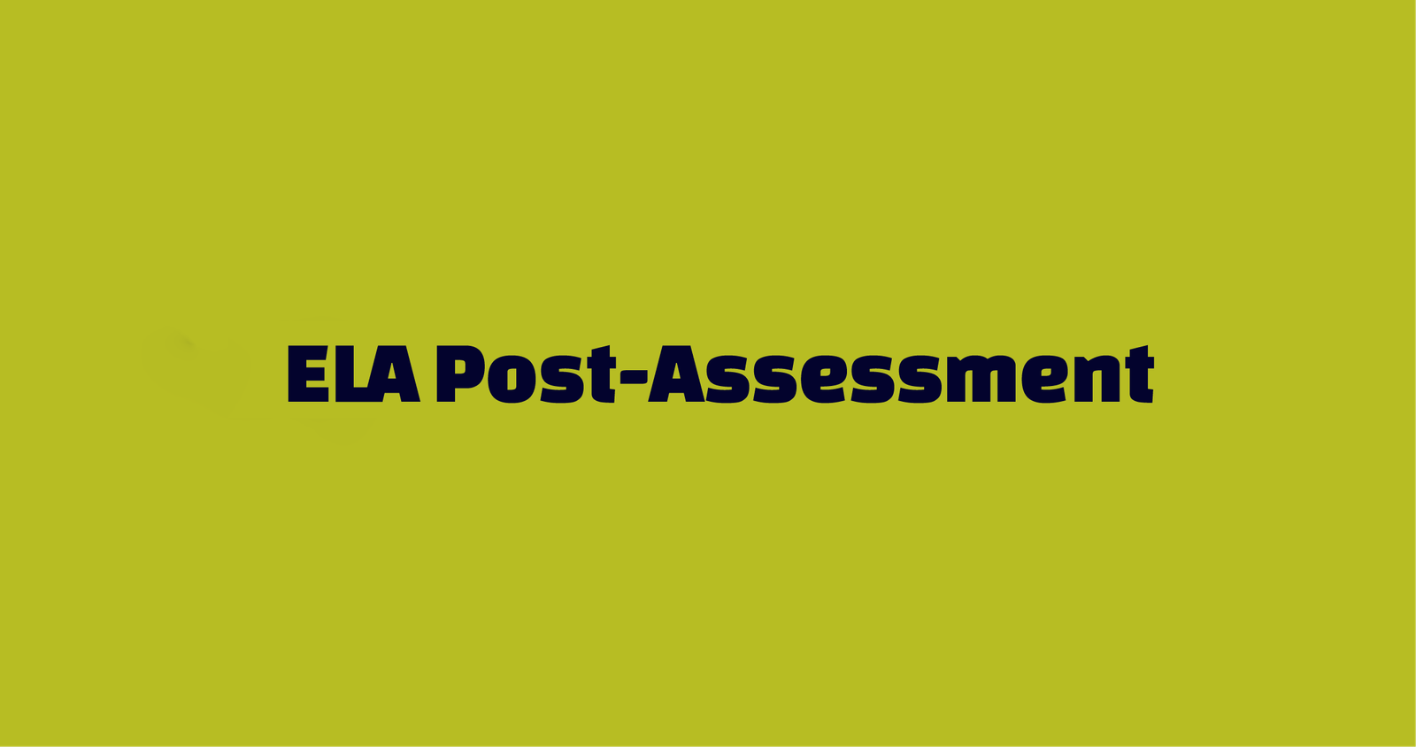 Post-Assessment